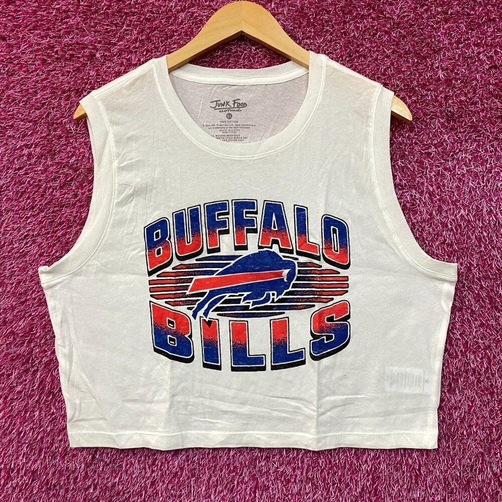 Junk Food Clothing NFL Buffalo Bills Cropped Sleeveless T-Shirt XL